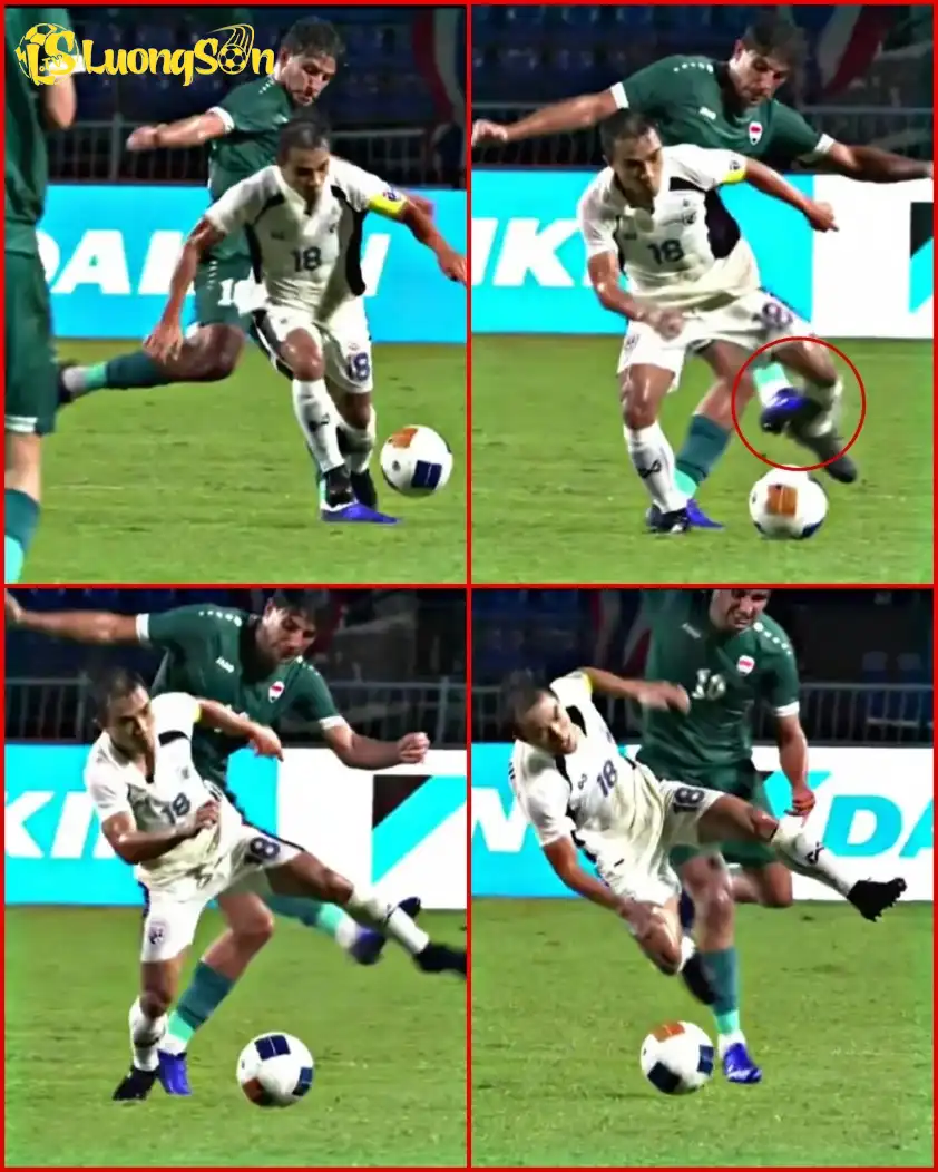 Trang Timnas Indonesia Senior bày tỏ cảm xúc mạnh sau pha phạm lỗi thô bạo của cầu thủ Iraq (Ảnh: Timnas Indonesia Senior)